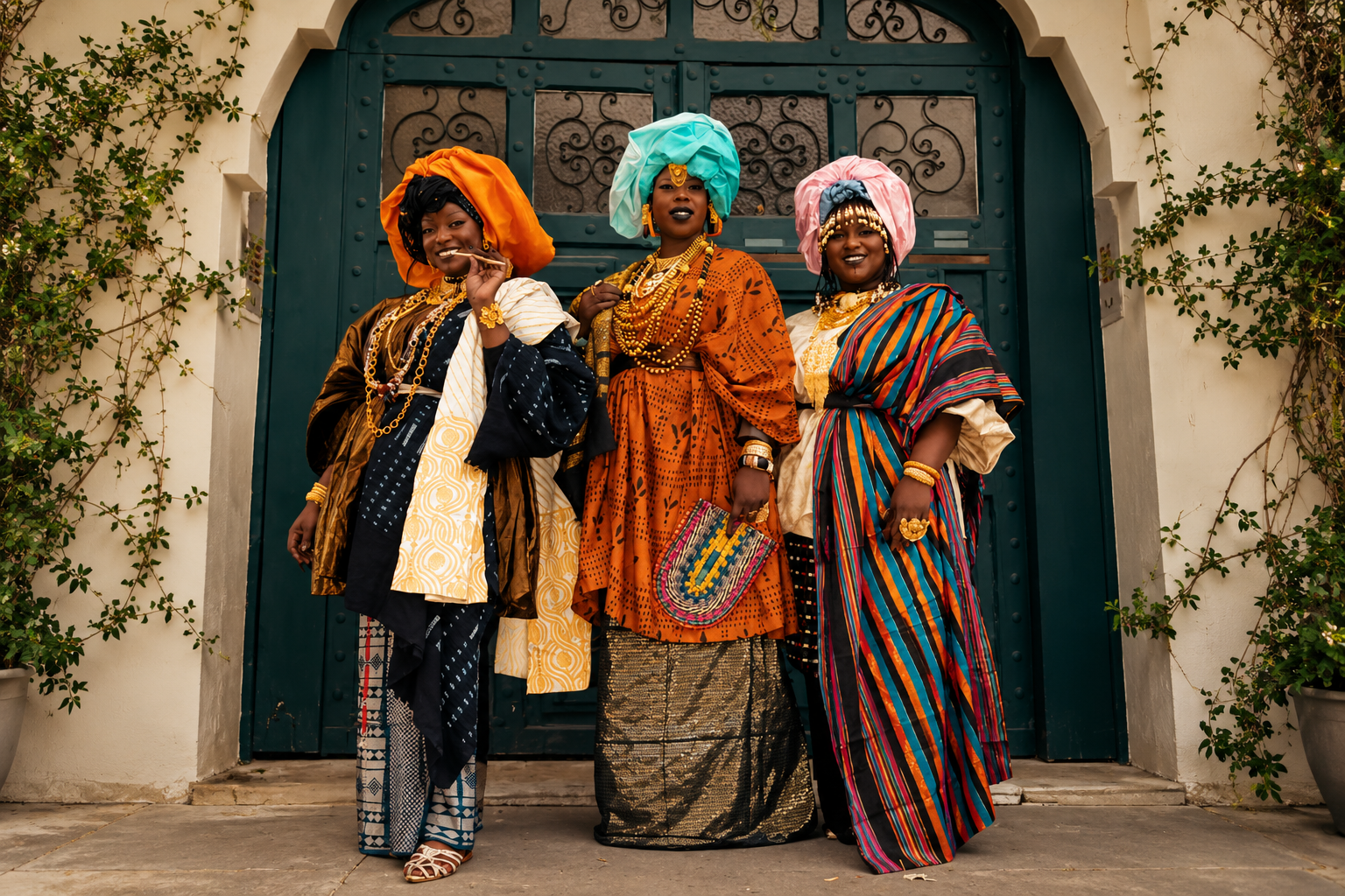 Femmes de Teranga Women House en tenues traditionnelles à Saint-Louis